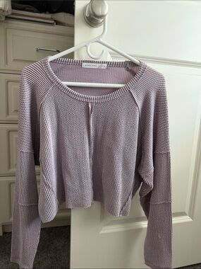Altar'd State Lavender Knit Cropped Sweater